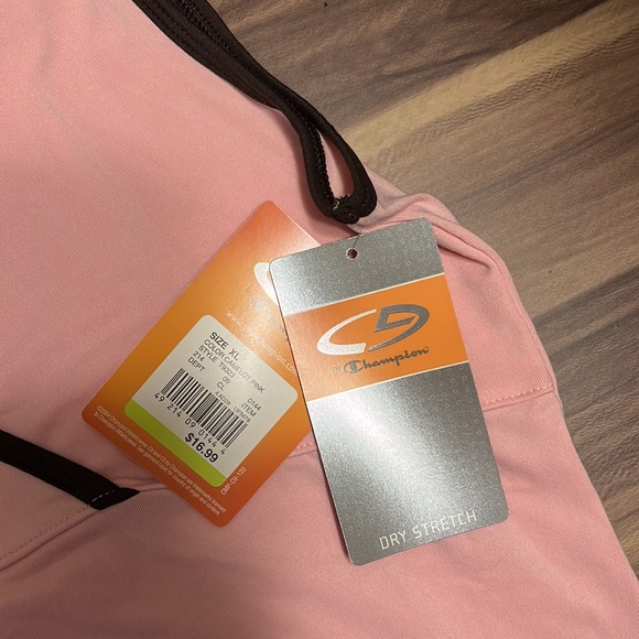 Champion pink with brown trim tank top. - Picture 9 of 10